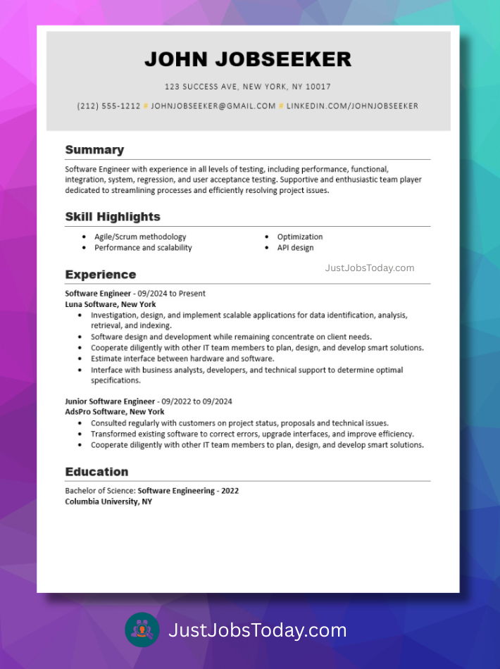 Resume Examples - Andorra Resume Template