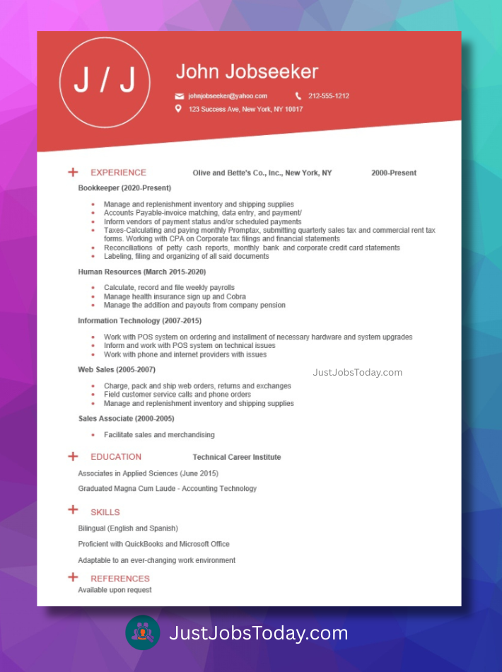 Resume Examples - Argentina Resume Template