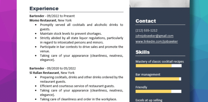 Resume Examples - Bahrain Resume Template