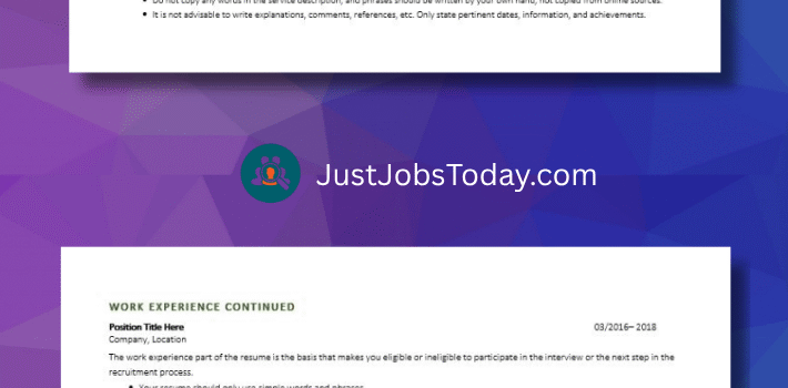 Resume Examples - Bolivia Resume Template 2 Pages