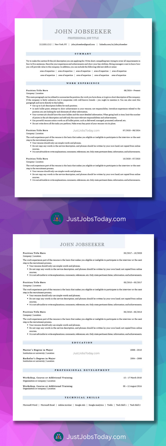 Resume Examples - El Salvador Resume Template 2 Pages