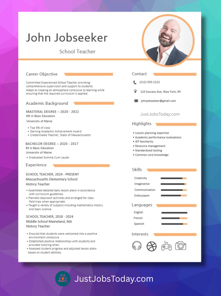 Resume Examples - France Resume Template