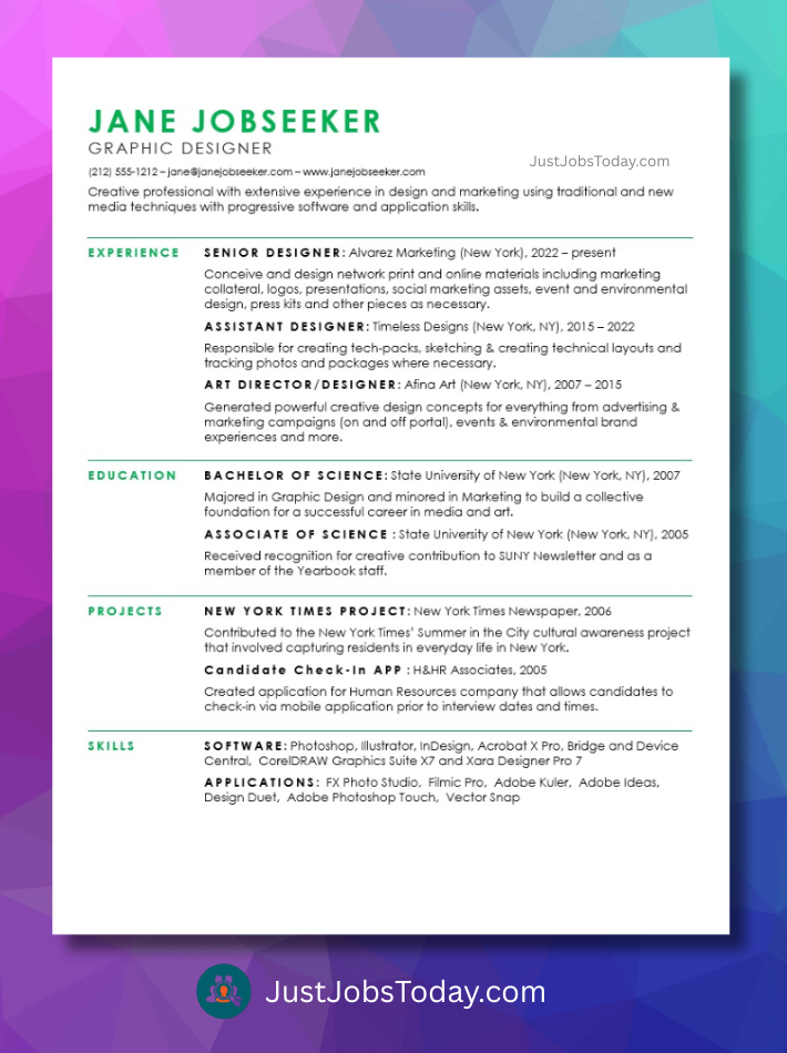 Resume Examples - Freelance Resume Template