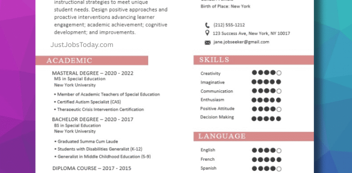 Resume Examples - Germany Resume Template