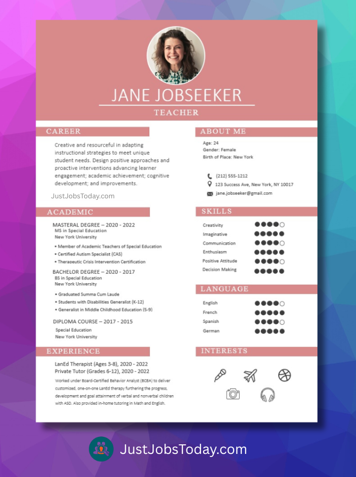 Resume Examples - Germany Resume Template
