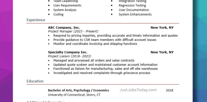 Resume Examples - HARMONY Resume Template