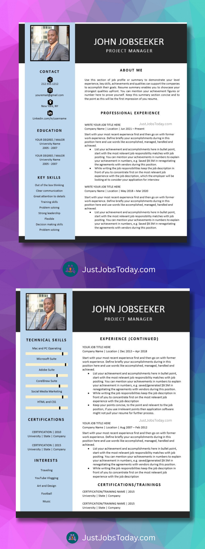 Resume Examples - Honduras Resume Template 2 Pages