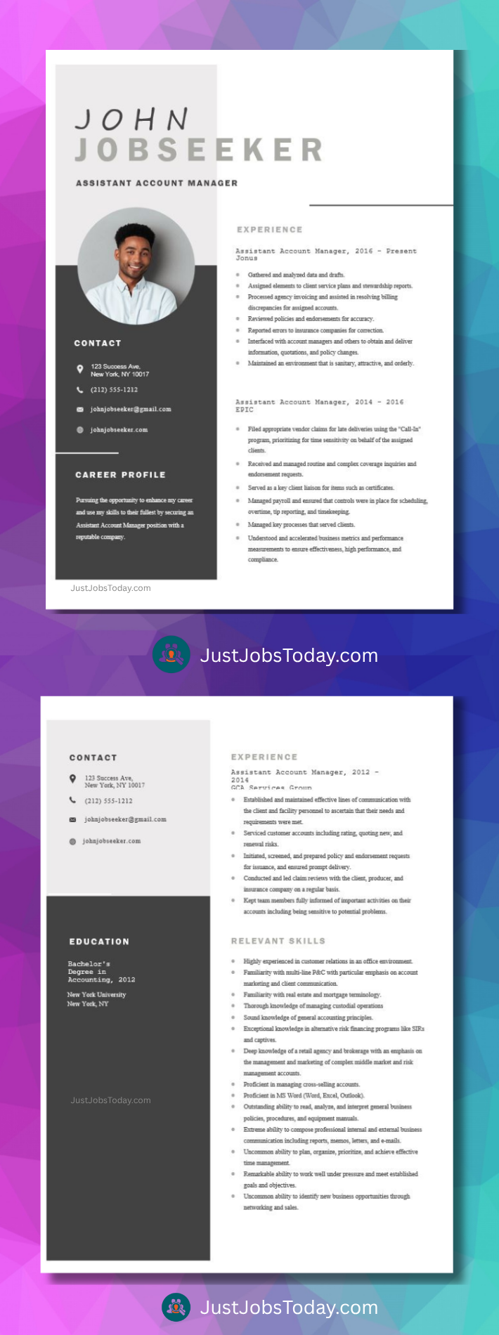 Resume Examples - Kenya Resume Template 2 Pages