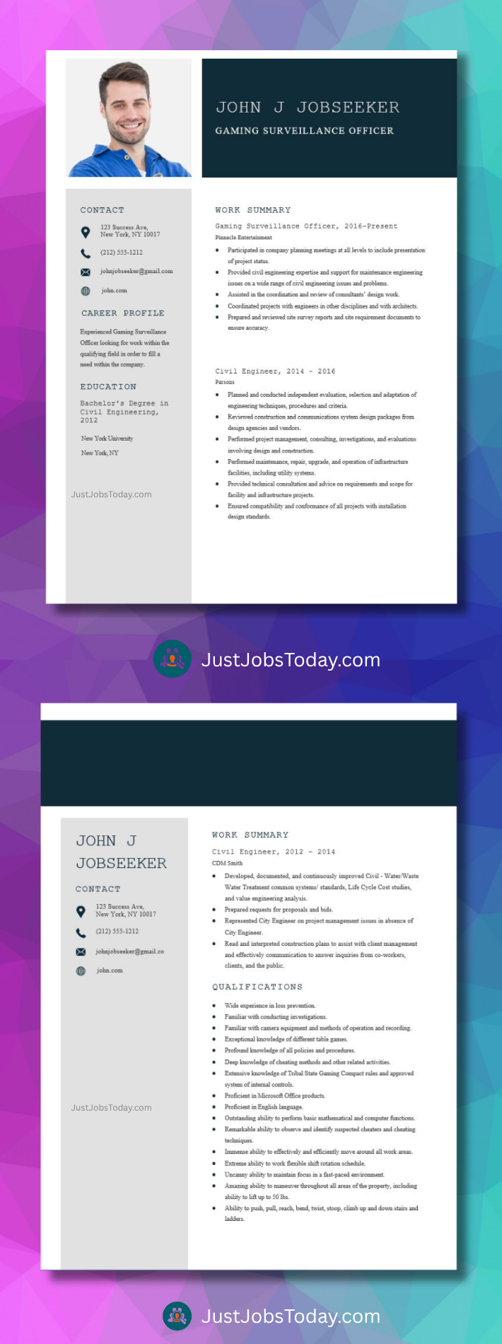 Resume Examples - Kuwait Resume Template 2 Pages