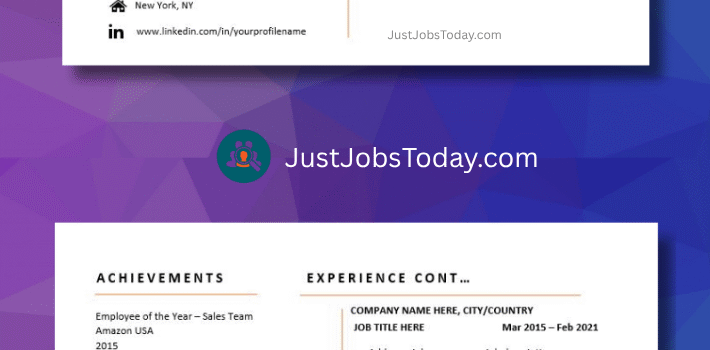 Resume Examples - Panama Resume Template 2 Pages