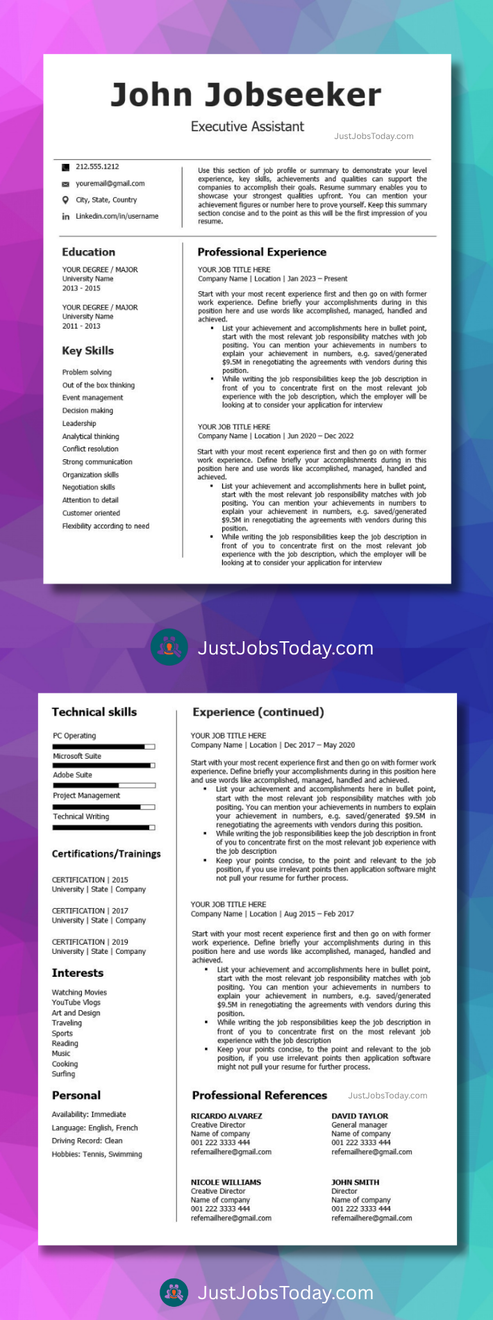 Resume Examples - Samoa Resume Template 2 Pages