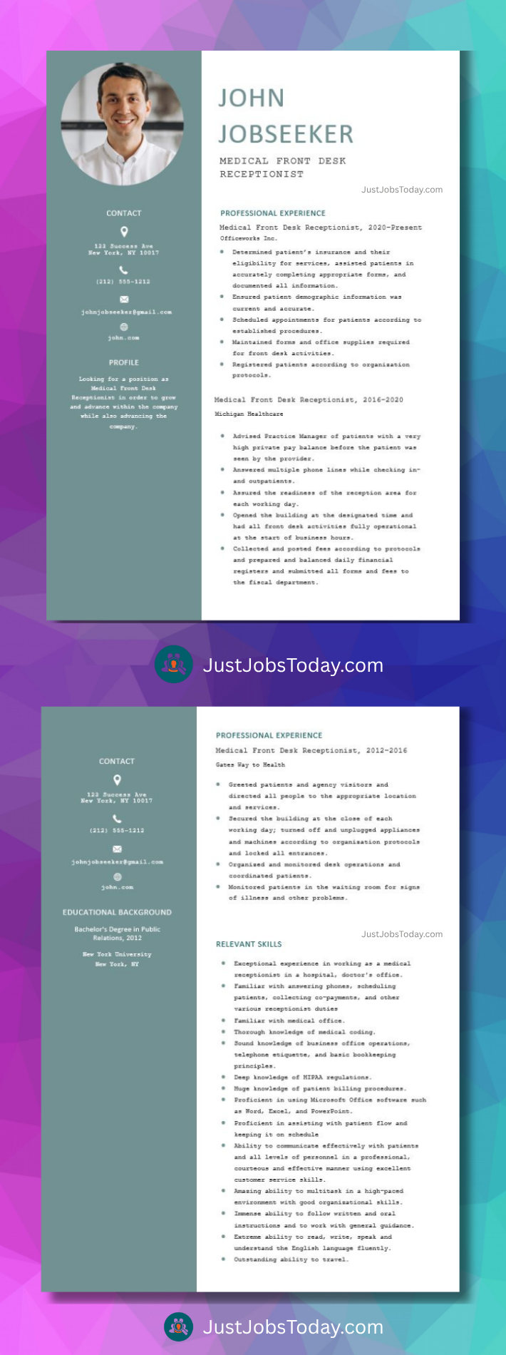 Resume Examples - Saudi Arabia Resume Template 2 Pages