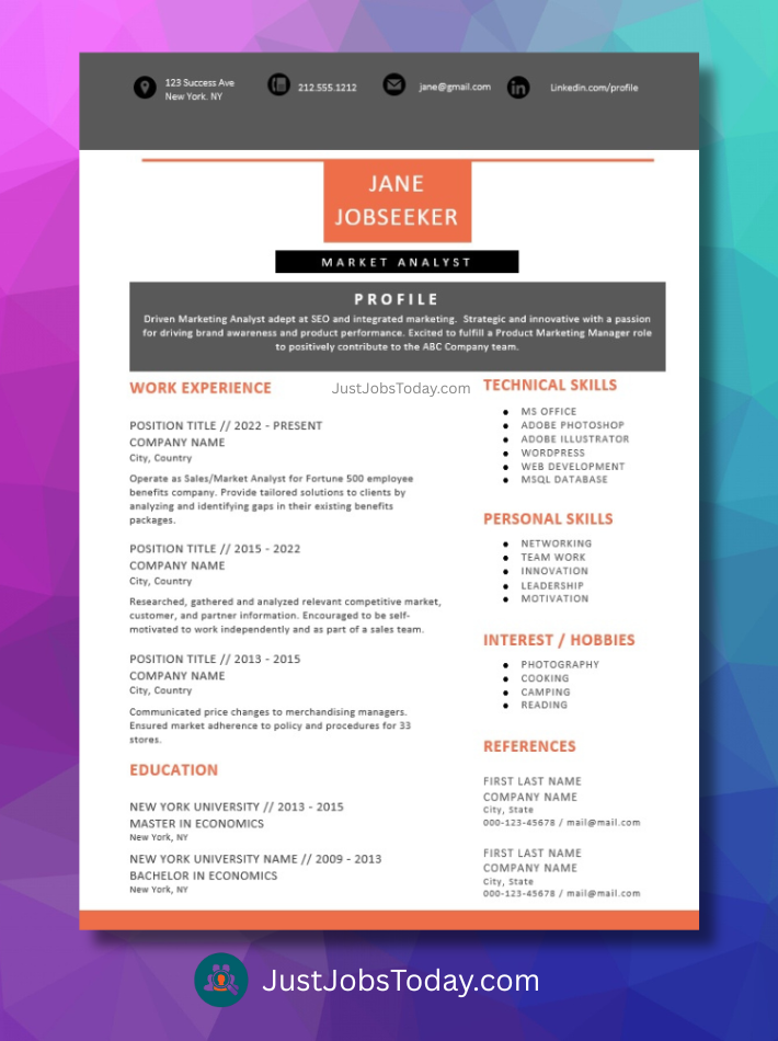 Resume Examples - Spain Resume Templates